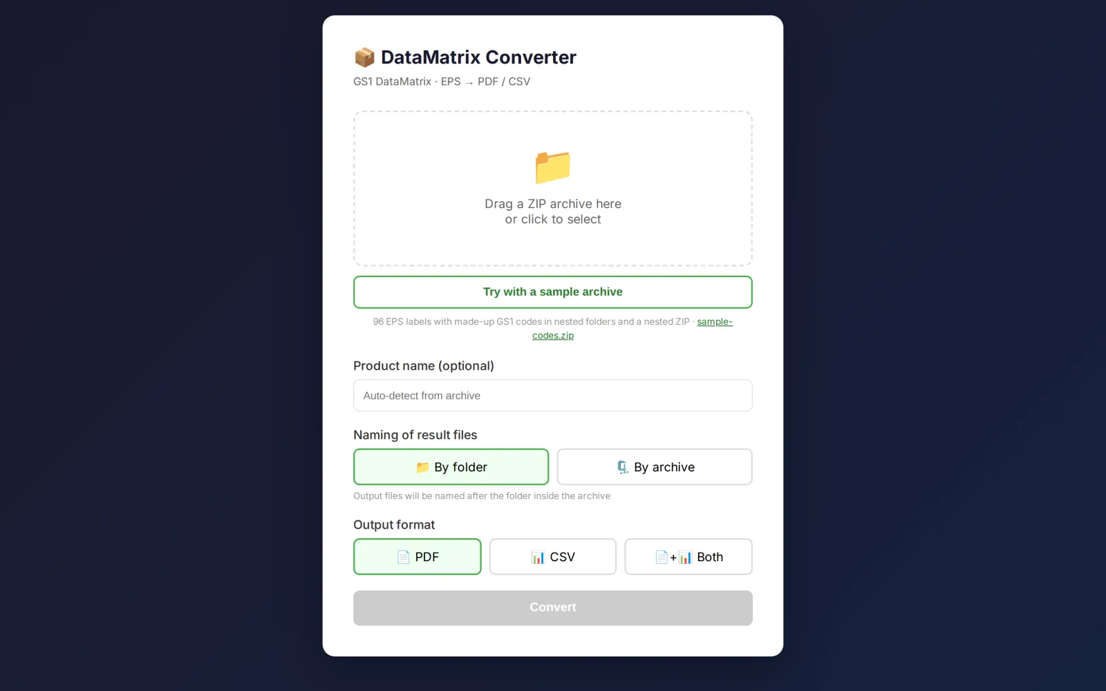 DataMatrix Converter