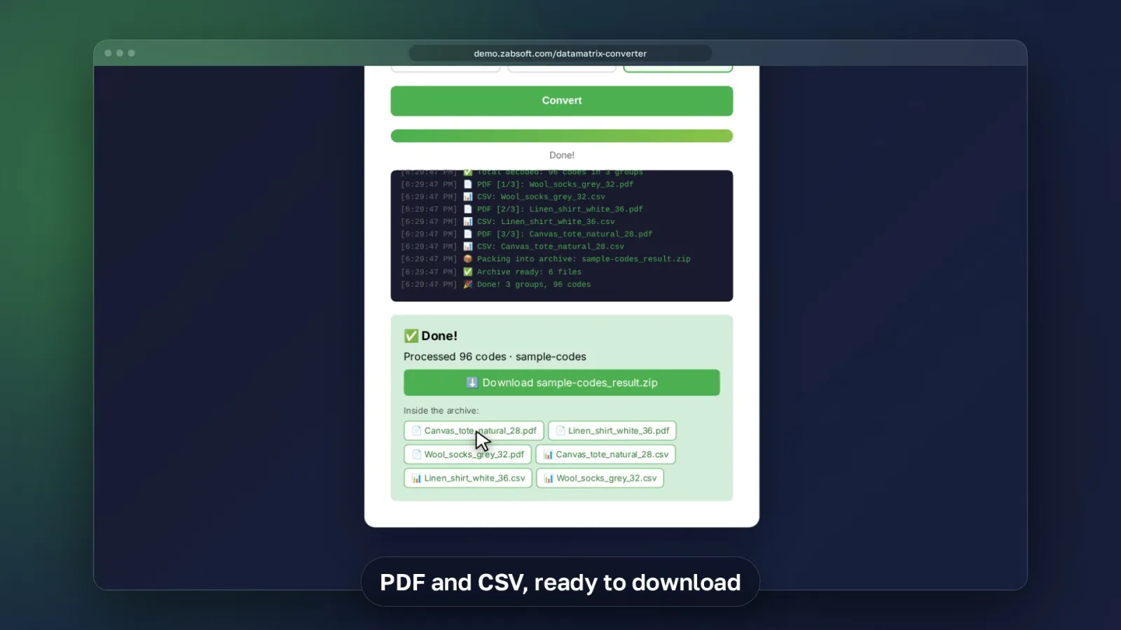 DataMatrix Converter: video